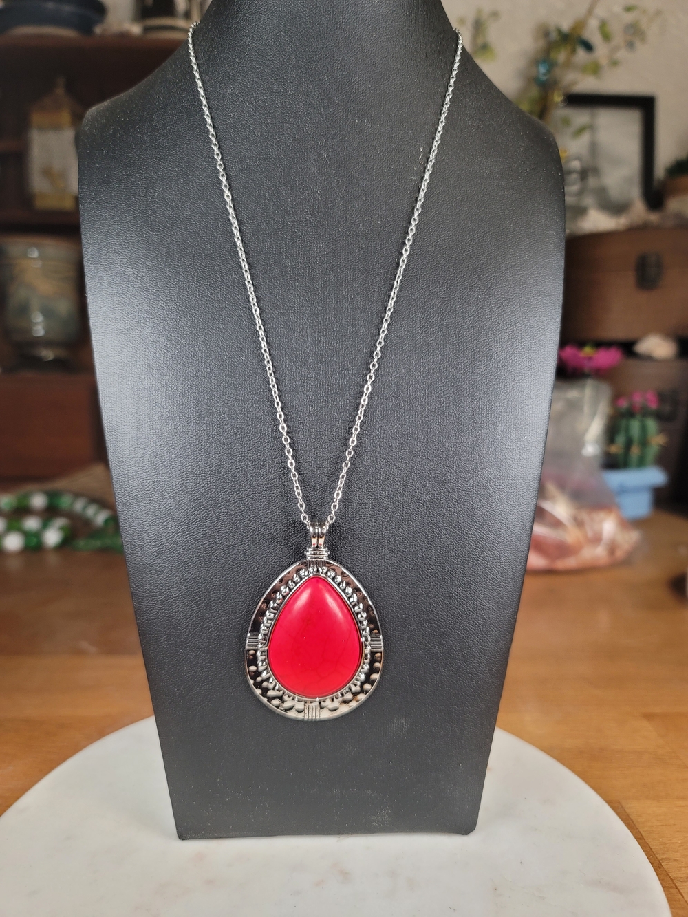 paparazzi Red Teardrop Pendant Necklace